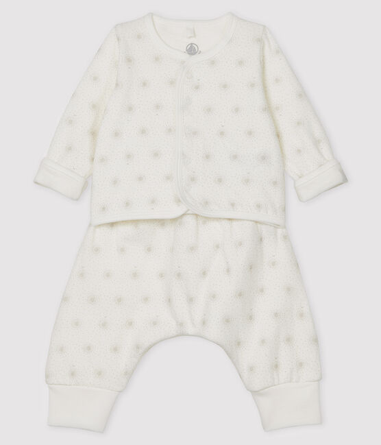 Unisex Baby's Tube Knit Clothing - 2-Piece Set MARSHMALLOW white/PERLIN beige