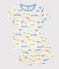 Children's short car print cotton pyjamas MARSHMALLOW white/MULTICO white