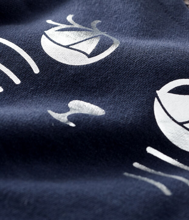 Baby girl's long-sleeved dress blue/white