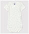 Babies' Paw Print Short-Sleeved Bodysuit MARSHMALLOW white/MISTIGRI white