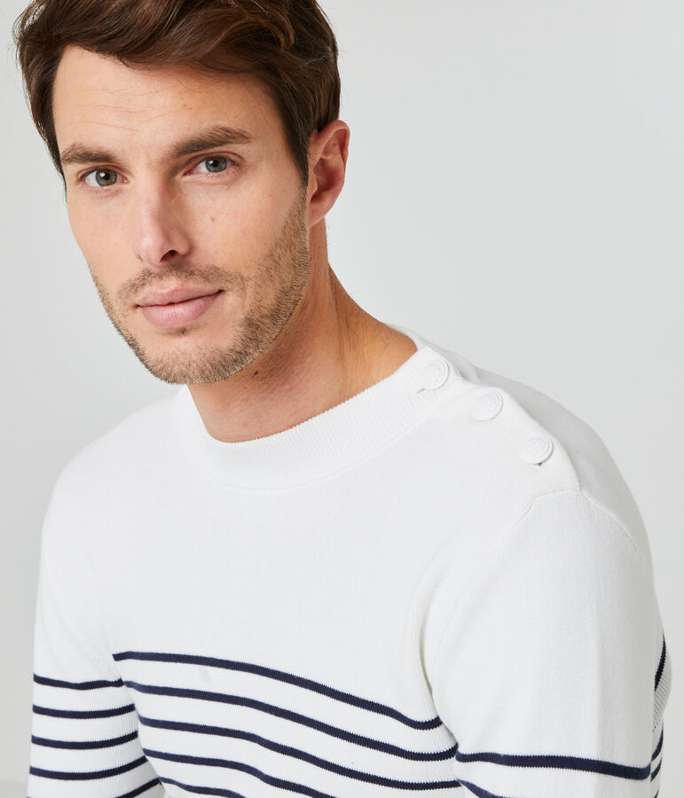 Men's breton jumper white/blue