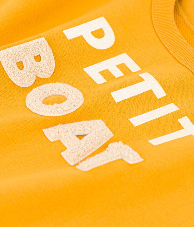 Printed fleece sweatshirt for girls/boys yellow