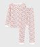 Children's pyjamas in cotton with a flower print and snug-fitting legs MARSHMALLOW white/MULTICO white