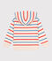 Children's unisex stripy cotton hoodie AVALANCHE white/MULTICO