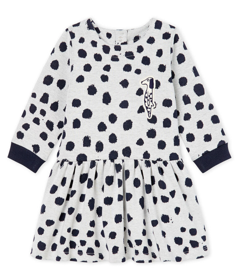 Baby Girls' Long-Sleeved Dress by Jean Jullien white/DOTTIES CN