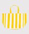 Women's stripy cotton terry beach bag yellow/white