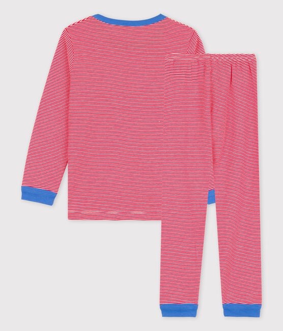 Unisex Pinstriped Organic Cotton Pyjamas PEPS red/MARSHMALLOW white