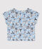 Girls' Short-Sleeved Print Blouse MARSHMALLOW white/MULTICO white