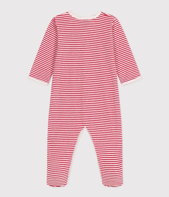 Babies' Love Patterned Velour Pyjamas MARSHMALLOW red/CORRIDA white