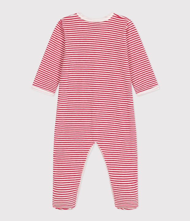 Babies' Love Patterned Velour Pyjamas white/red