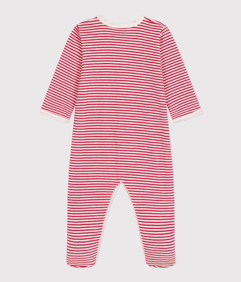 Babies' Love Patterned Velour Pyjamas white/red