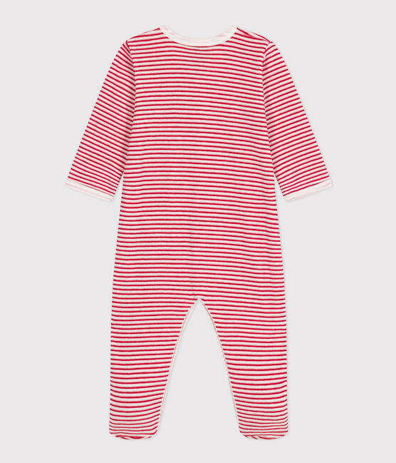 Babies' Love Patterned Velour Pyjamas MARSHMALLOW red/CORRIDA white