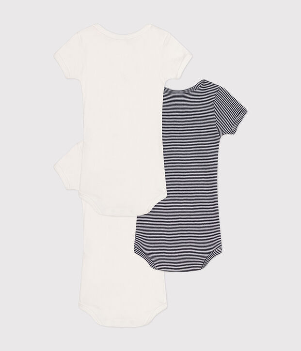 Babies' Short-sleeved Cotton Bodysuits - 3-Pack multicolor