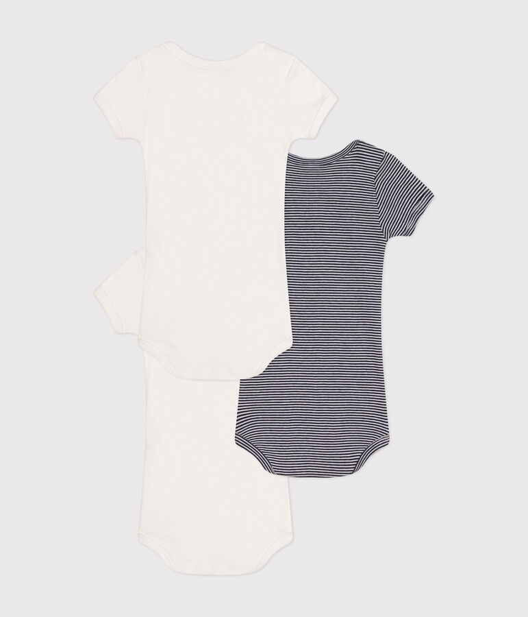 Babies' Short-sleeved Cotton Bodysuits - 3-Pack multicolor