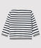 Baby boy's fleece sweatshirt MARSHMALLOW white/SMOKING blue