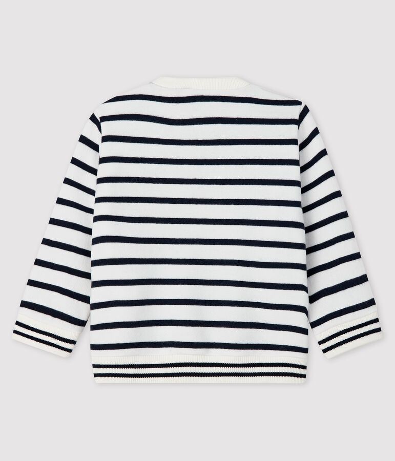 Baby boy's fleece sweatshirt white/blue