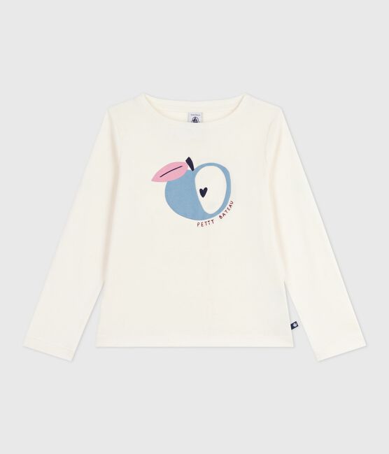 Children's long-sleeved printed cotton T-shirt MILK /MULTICO