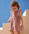 Plain cotton baby dress and bloomers CHARME pink