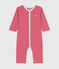 Babies' long-sleeved footless cotton pyjamas CORRIDA red/MARSHMALLOW white