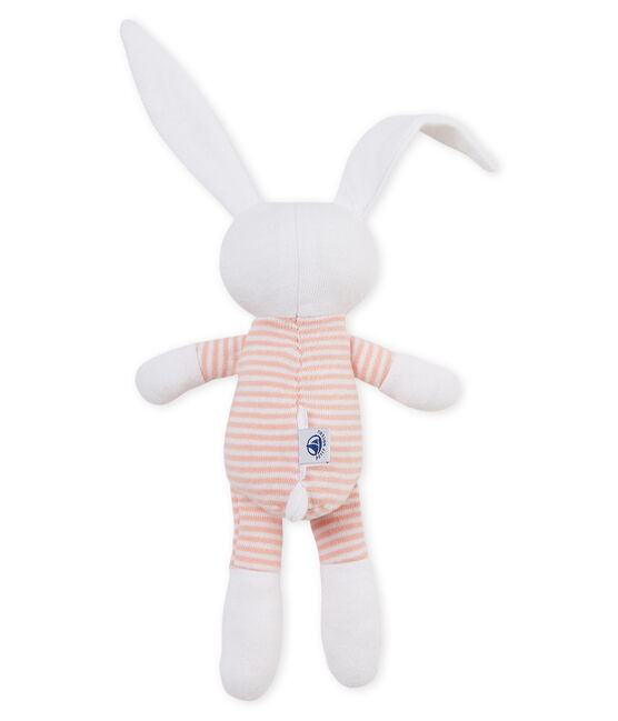 Unisex baby rabbit rattle comforter ROSAKO pink/MARSHMALLOW white