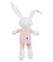 Unisex baby rabbit rattle comforter ROSAKO pink/MARSHMALLOW white