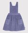 Children's plain corduroy dungaree dress purple