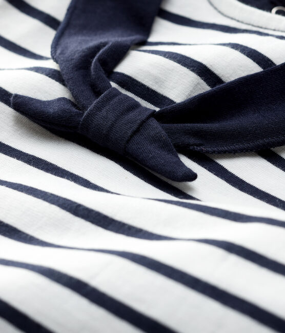 Baby Girls' Creative Jersey Breton Top MARSHMALLOW white/SMOKING blue
