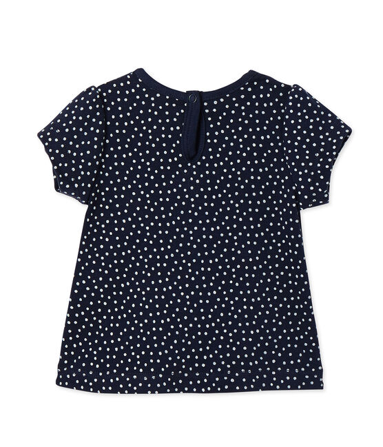 Baby girls' printed tee SMOKING blue/LAIT white