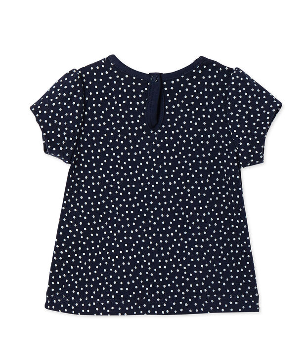 Baby girls' printed tee blue/white