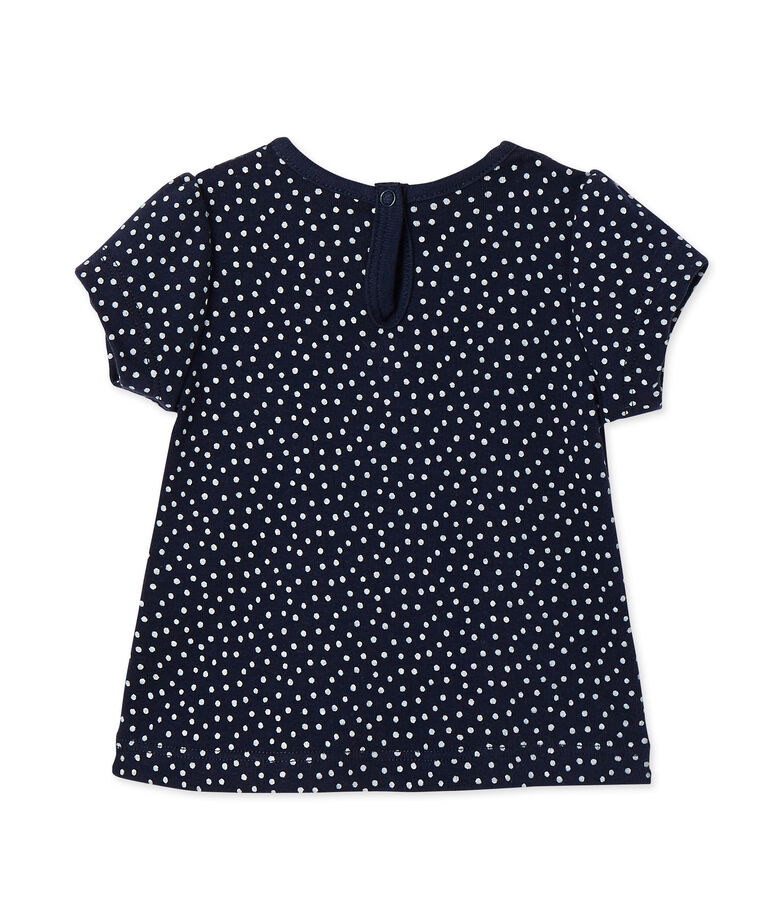 Baby girls' printed tee blue/white