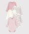 Pack of long-sleeved bodies for babies in cotton printed with flowers multicolor