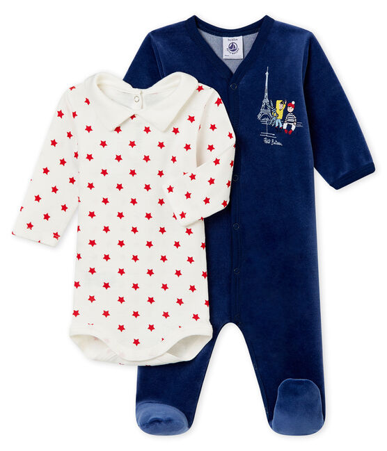 Set of baby boy's sleepsuit and body in a cotton. variante 1