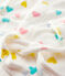 Girls' Multicoloured Heart Fleece Dressing Gown MARSHMALLOW white/MULTICO white