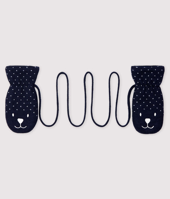 Baby's unisex fleece-lined mittens SMOKING blue