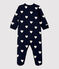 Babies' Fleece Sleepsuit SMOKING blue/ECUME white