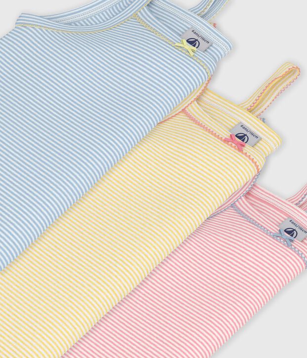 Pack of children's stripy cotton tank tops multicolor