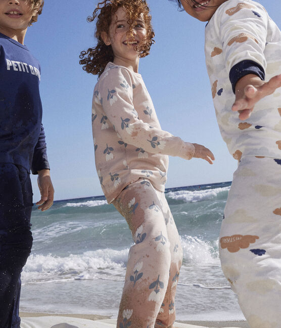 Girls' Snugfit Cotton Pyjamas SALINE pink/MULTICO white