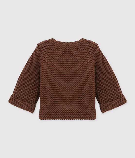 Baby's cardigan in wool and cotton mix BROWN brown