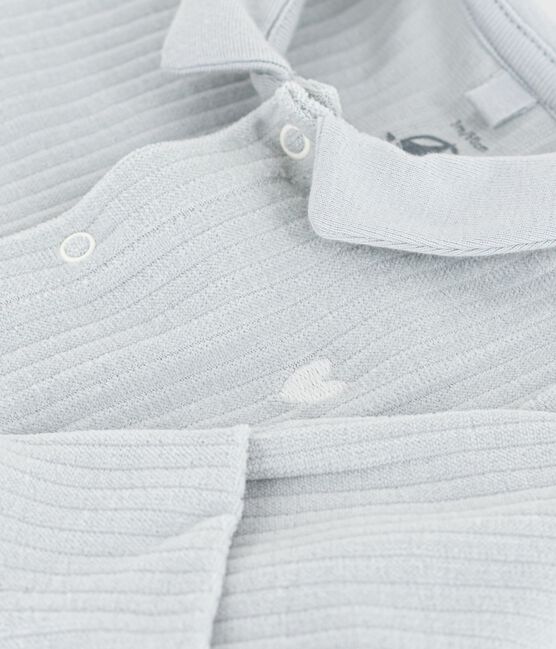Babies' plain velour pyjama suit with a collar CO2