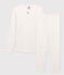 Girls' Openwork Spotted Organic Cotton Pyjamas MARSHMALLOW white/POLOCHON