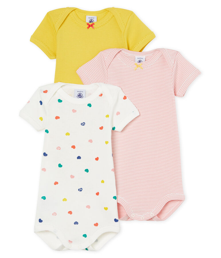Baby Girls' Short-Sleeved Bodysuit - 3-Piece Set multicolor