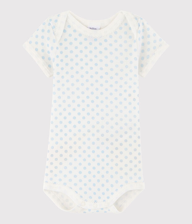 Baby Girls' Short-Sleeved Bodysuit white/blue