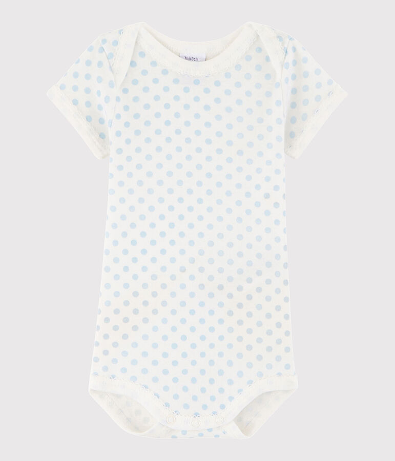 Baby Girls' Short-Sleeved Bodysuit white/blue