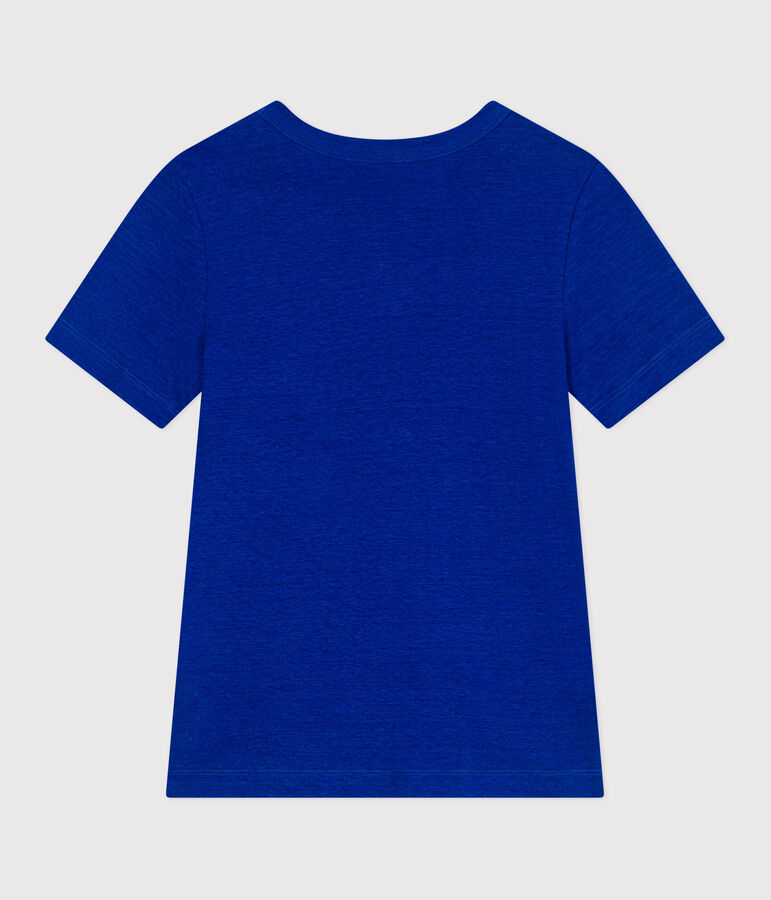Women's short-sleeved linen T-shirt blue