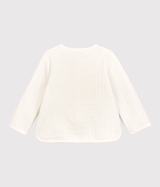 Babies' Quilted Tube Knit Cardigan white