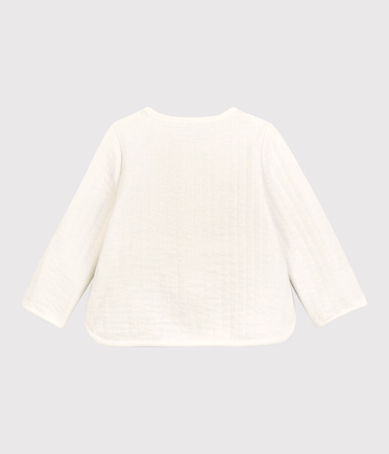 Babies' Quilted Tube Knit Cardigan white