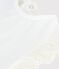 Babies' short-sleeved plain cotton T-shirt white