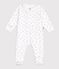Babies' cotton pyjama suit with a small cloud-design collar white/multicolor