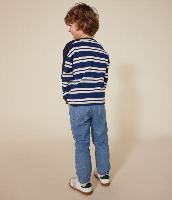 Boys' thick cotton sweatshirt MEDIEVAL blue/MONTELIMAR