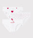 Girls' Heart Patterned Cotton Briefs - 3-Pack